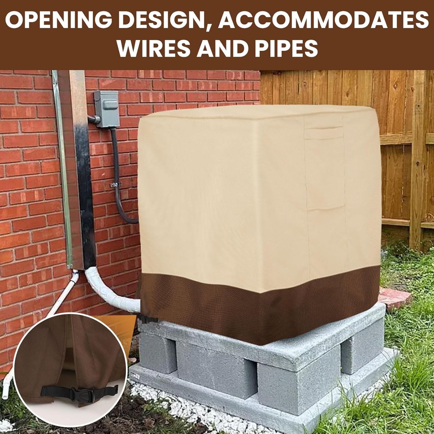 Vailge Heavy-Duty Air Conditioner Cover - Waterproof & UV Resistant for Outdoor Units - Fits Most Sizes