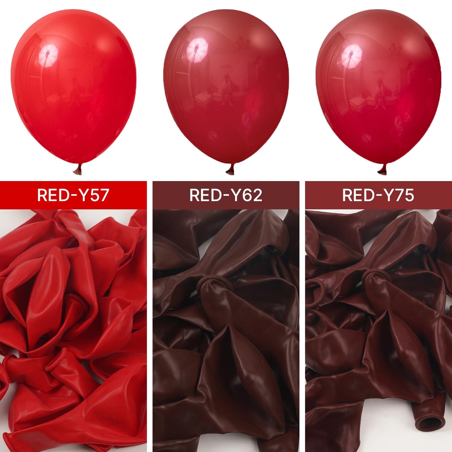 PartyWoo Burgundy Balloons 100pcs Different Sizes of 18 12 10 5 Inch Dark Red Maroon Ruby Red Balloon Arch Kit Garland for Graduation Valentine's Day Wedding Anniversary Party Decorations Red-Y75