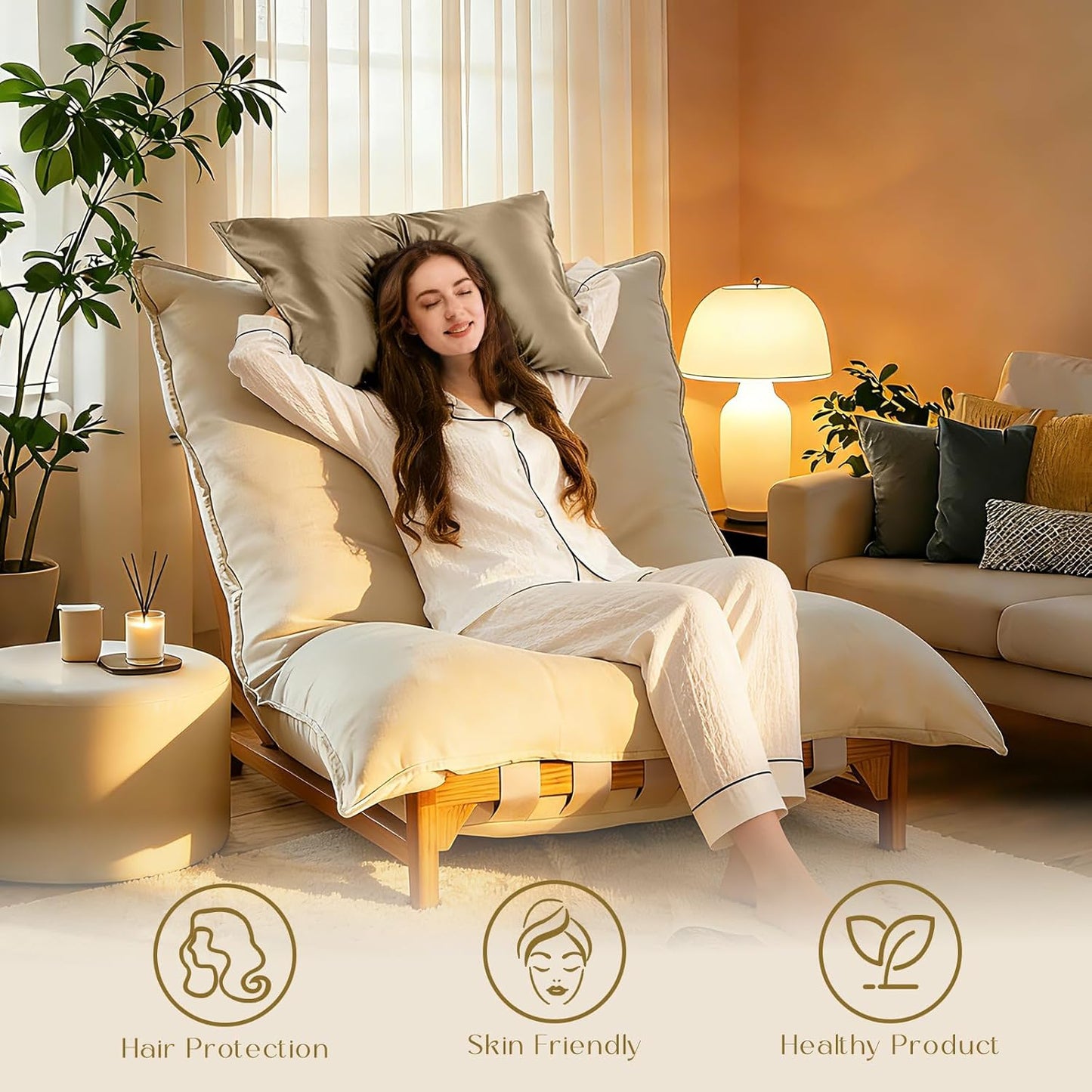 ZIMASILK 100% Pure Mulberry Silk Pillowcase - Soft, Hypoallergenic & Smooth | Queen Size 20''x30'', Taupe