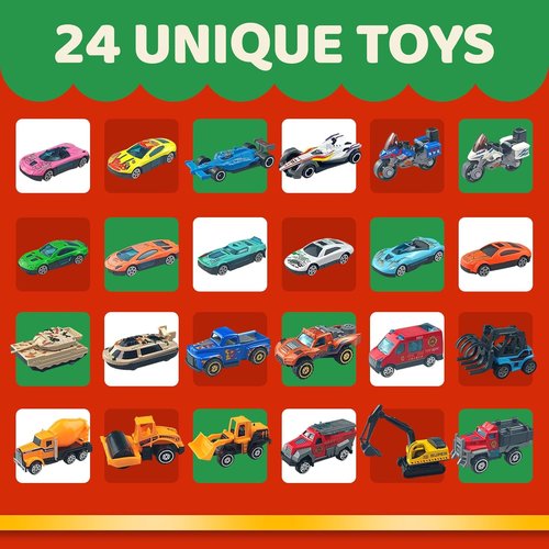 Advent Calendar 2025 - Alloy Car Engineering Set for Kids | Perfect Christmas Countdown Gift