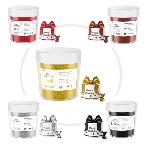 Cherrysea Gold Edible Luster Dust - Tasteless Food Grade Cake Dusting Powder | 10 Grams for Baking