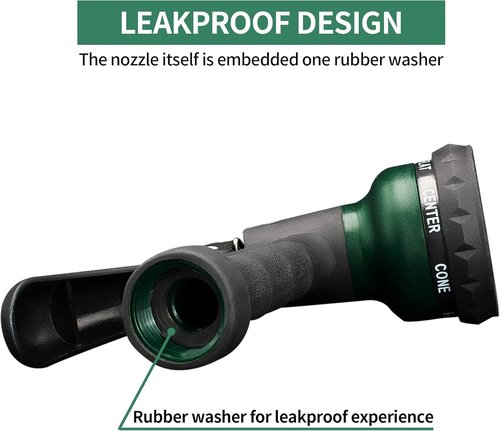 AUTOMAN Garden Hose Nozzle - 2-Pack ABS Water Spray Nozzles with 7 Adjustable Patterns for Easy Watering & Cleaning