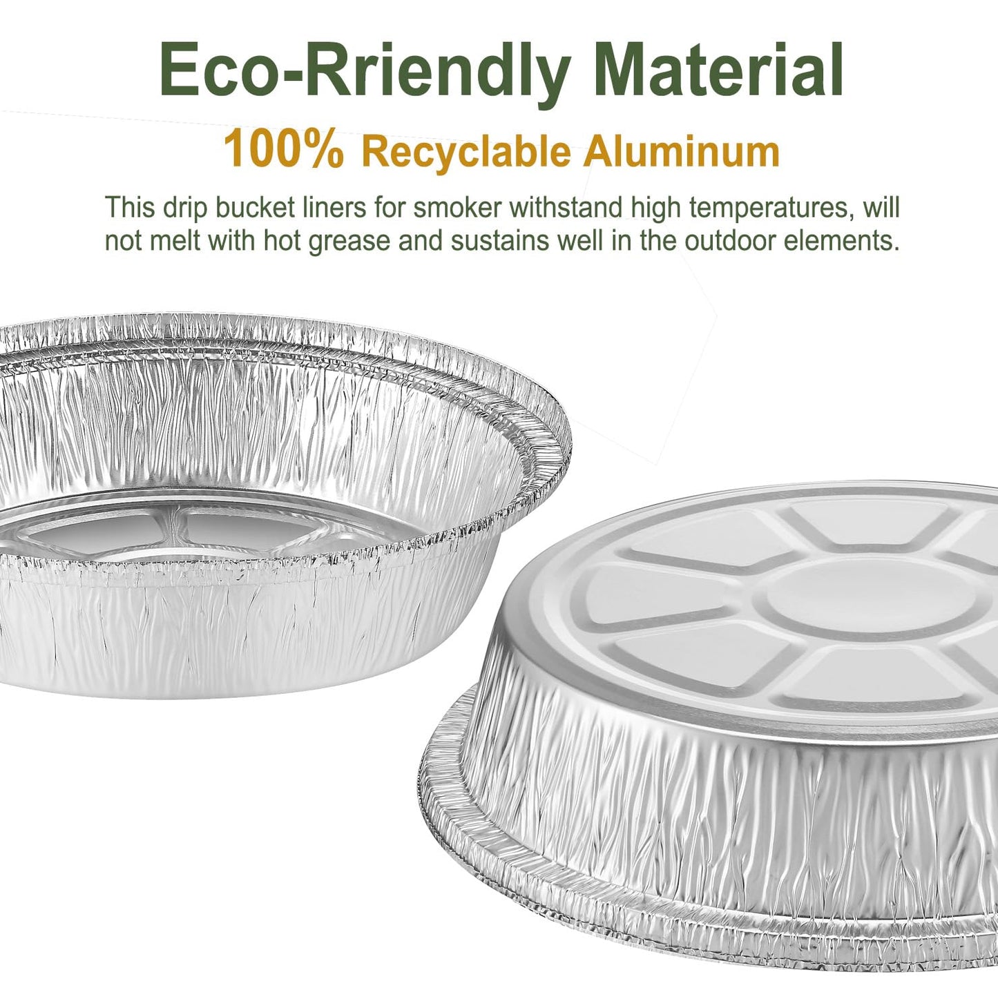MESTAEK 8 Inch Aluminum Foil Pans, No Lids, 50 Pack