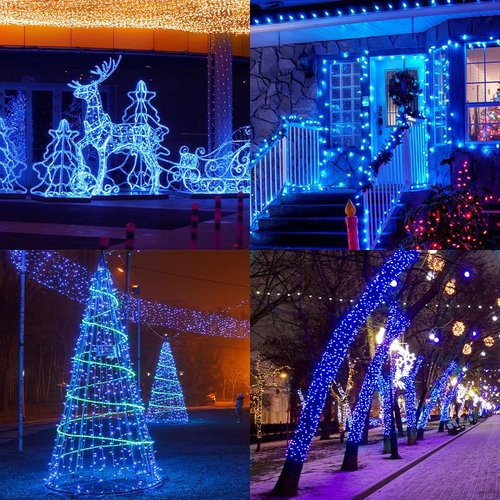 150Ft Led Rope Lights,1080 LEDs Waterproof Indoor Outdoor Party Decorative Lighting with 8 Modes,Connectable and Flexible Rope Lighting for Garden,Pool,Home,Bedroom (Blue, 150 Ft)