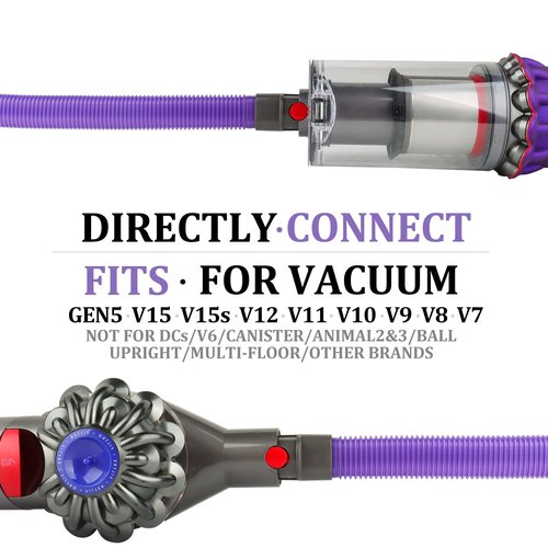 Fullclean Dryer Vent Lint Vacuum Attachments Hose for Dyson Gen5 V15 V15s V12 V11 V10 V9 V8 V7 Detect Absolute Cyclone Outsize Slim Nozzle Crevice Flexible Lint Removal Tool Dryer Vent Cleaner Kit