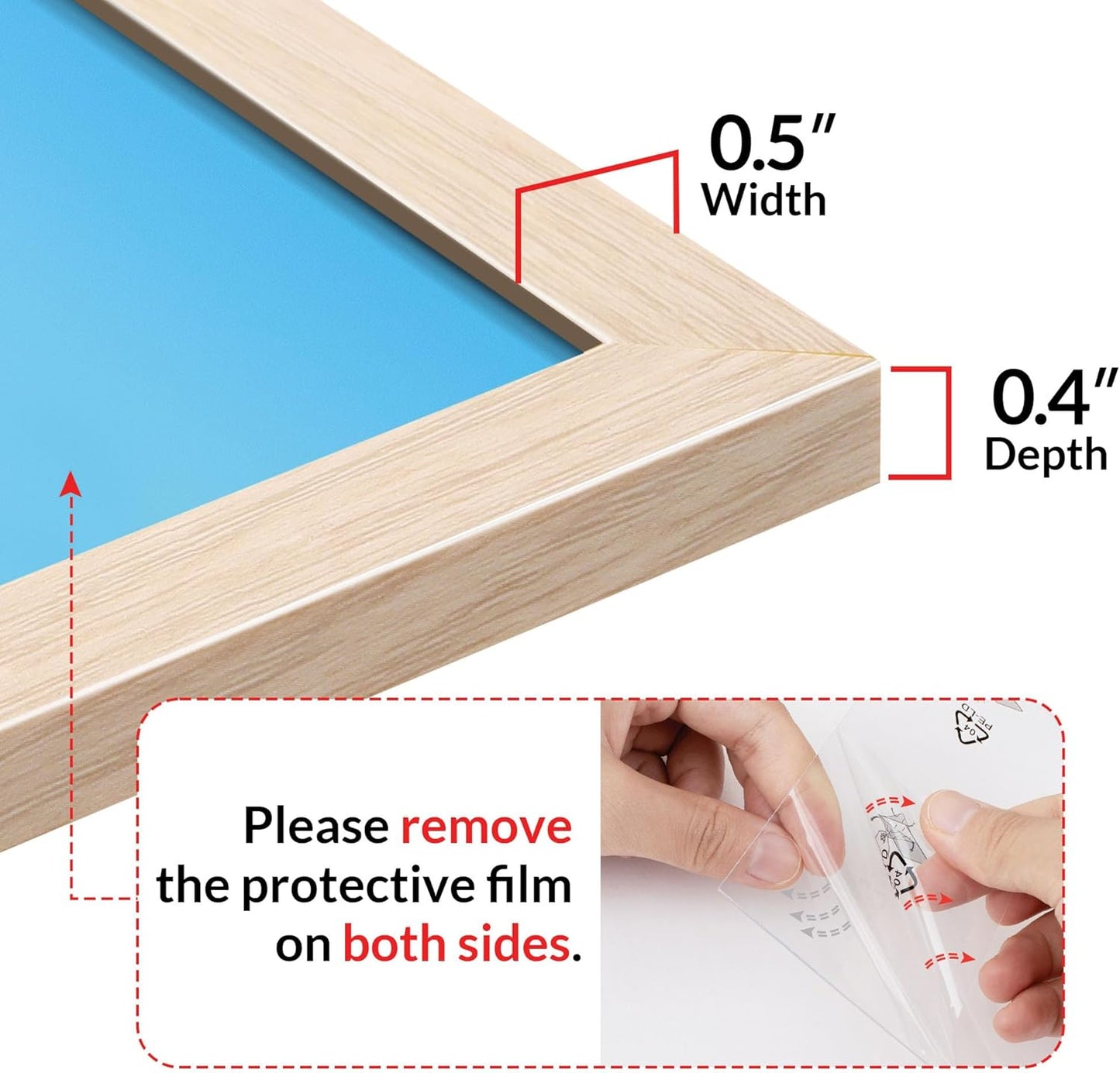 LaVie Home 20x30 Picture Frame - Oak Wall Display Frame with HD Plexiglas | Classic Vertical/Horizontal Design