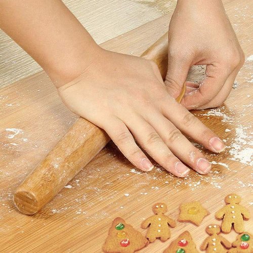 Bamboo Classic French Rolling Pin - 13-Inch Wooden Rolling Pin for Baking Pizza, Dough, and Cookies