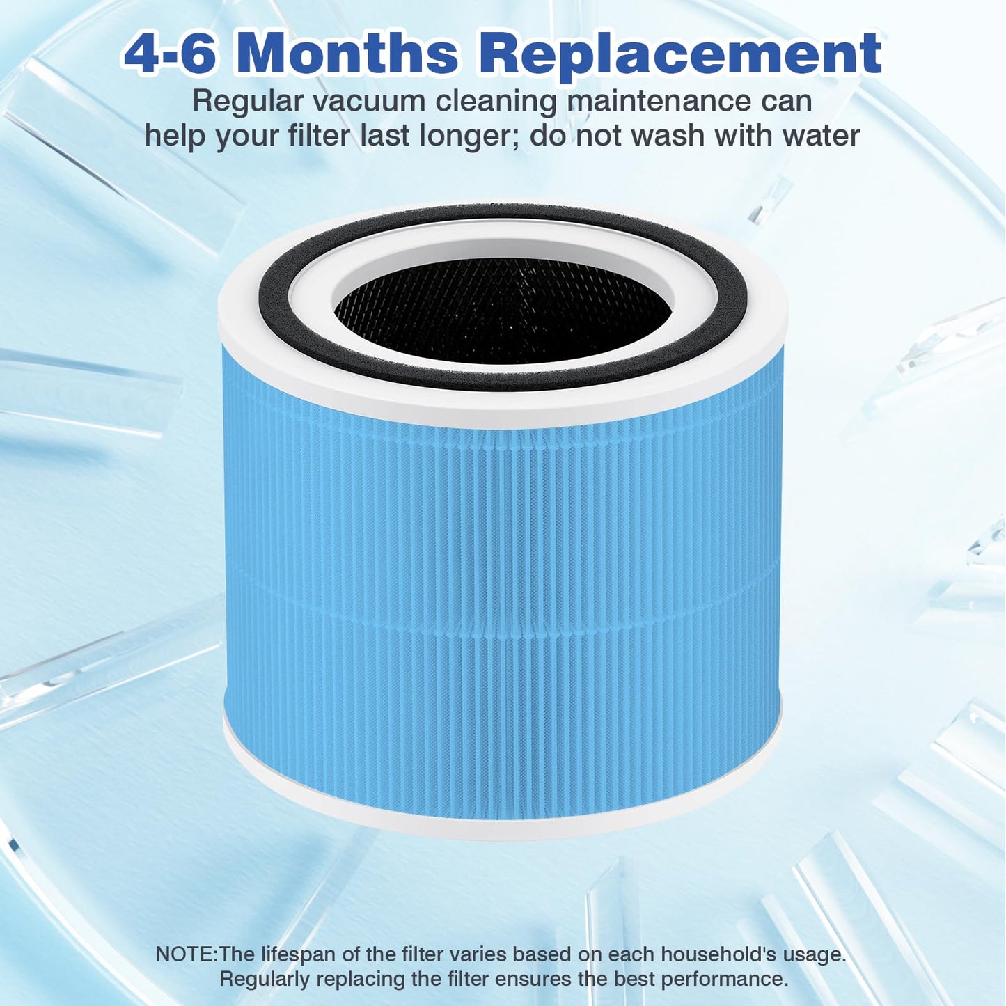 DAYETTE AP301 AP302 Replacement H14 HEPA Air Purifier Filter, Designed for Smoke Wildfire, Activated Carbon