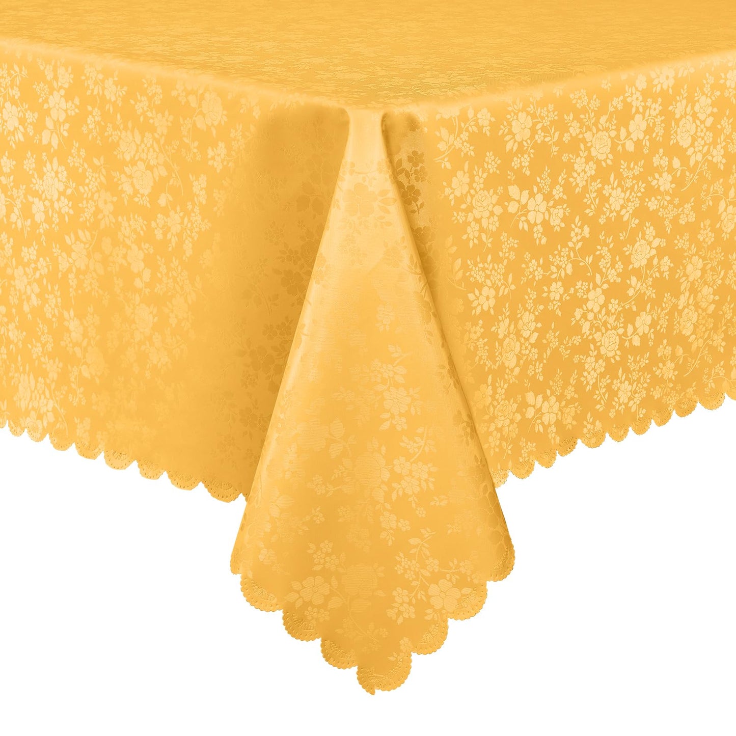 Smiry Rectangle Table Cloth, Waterproof Heavy Duty Vinyl Tablecloths, Wipeable Washable Table Cover for Kitchen and Dining Room (Mustard Yellow, 52" X 70")