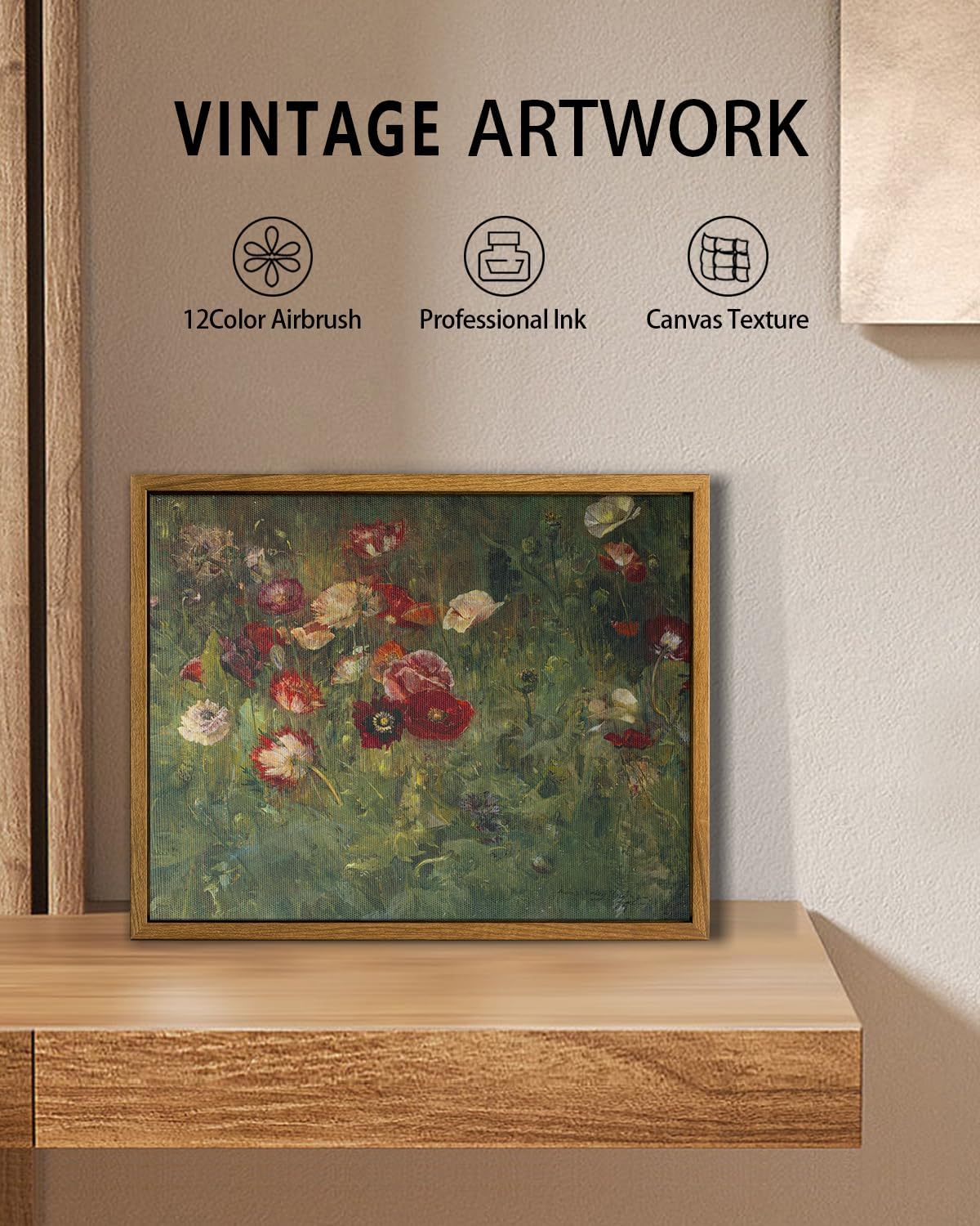 Rustic Autumn Wall Art - Fall Floral Pumpkin Decor Print for Thanksgiving | Ready to Hang