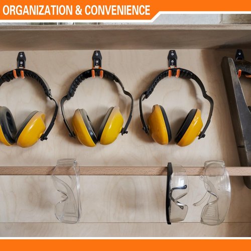 HUPBIPY Heavy Duty Garage Hooks - J-Shaped Wall Mounted Tool Organizer | 6 Pack for Ladders, Bikes, and More