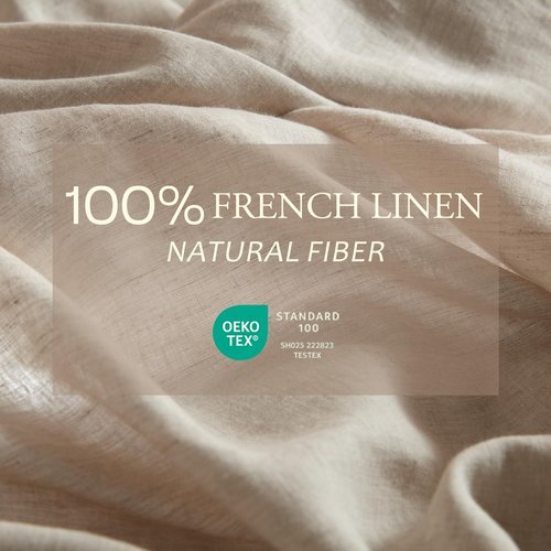 DAPU 100% Linen Duvet Cover Set - Breathable Natural French Flax | Soft, Lightweight & Durable for Hot Sleepers (Queen)