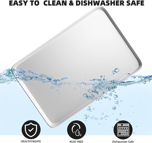 CROSSON Cookie Sheet Pans Set of 3 - Commercial Grade Aluminum Baking Trays | 16x24 Inch for Oven & Freezer