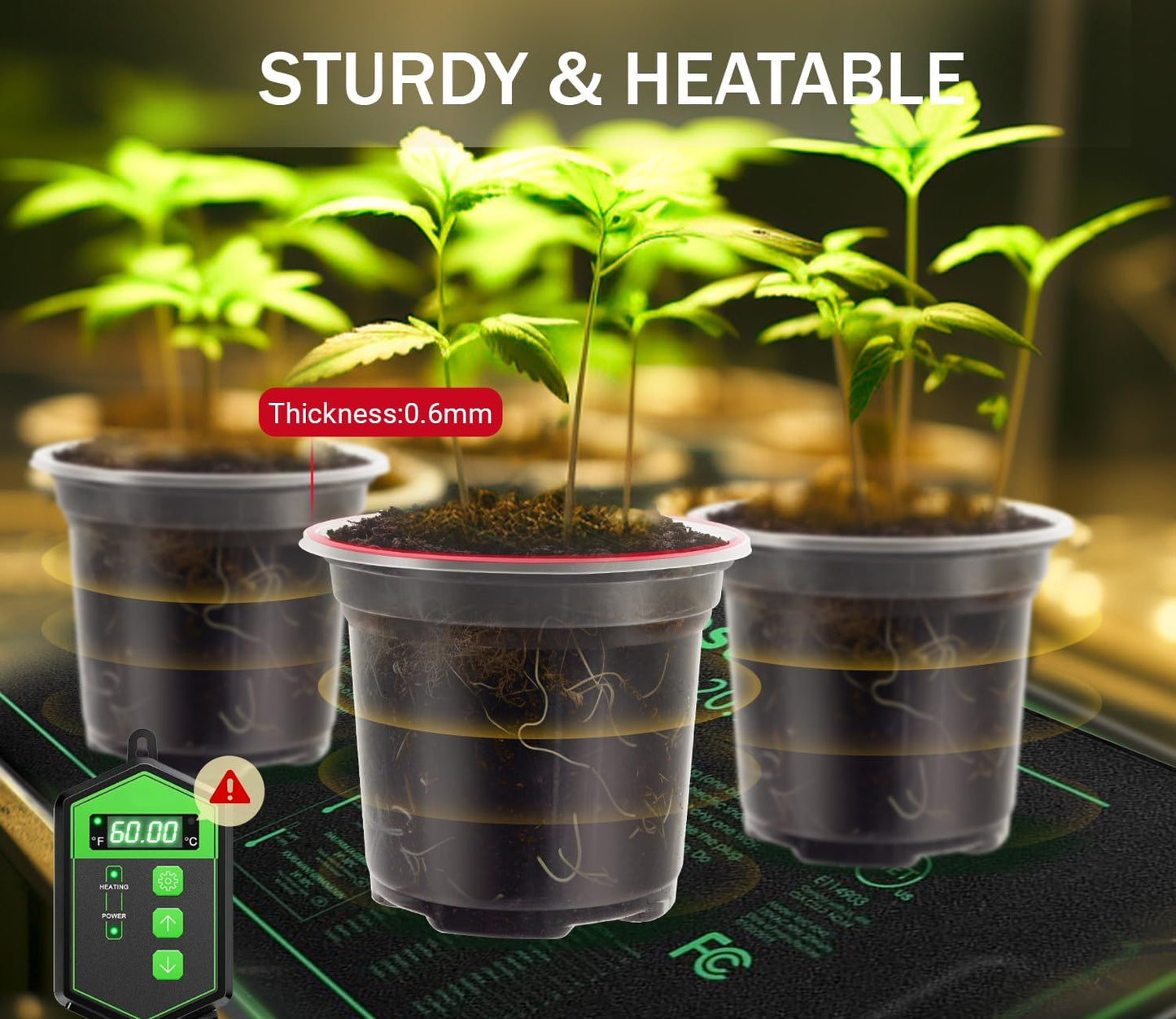 Skiennix Clear Nursery Pots - 30 Pack Plastic Seedling Pots with Drainage Holes | 3.5/4/5 Inch