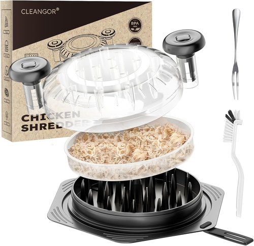 Cleangor Chicken Shredder Tool - Large BPA-Free Meat Shredder with Ergonomic Handle & Non-Slip Grip | Black