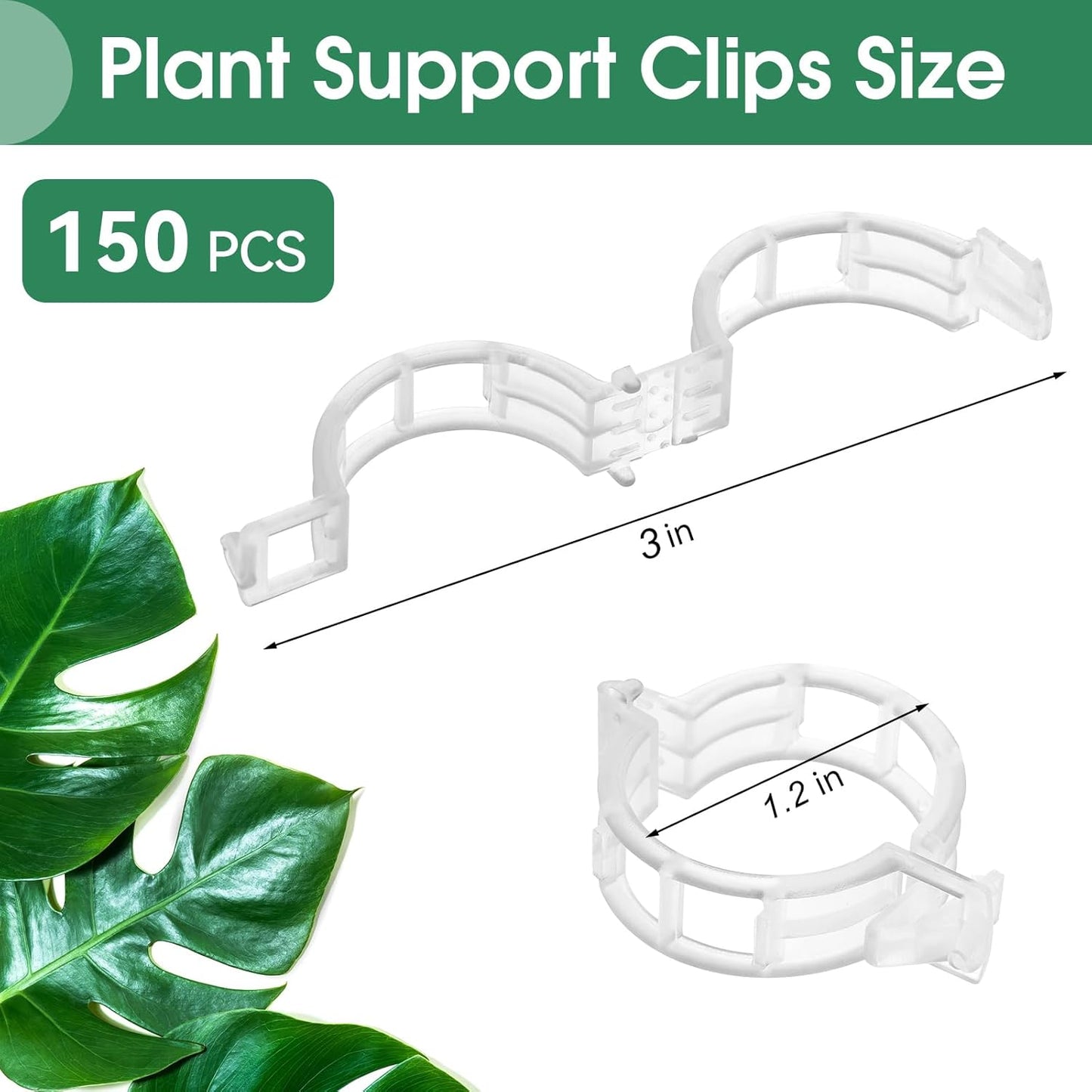 Skiennix 150 Pcs Plant Clips - Durable Support for Climbing Plants, Tomatoes & Vegetables