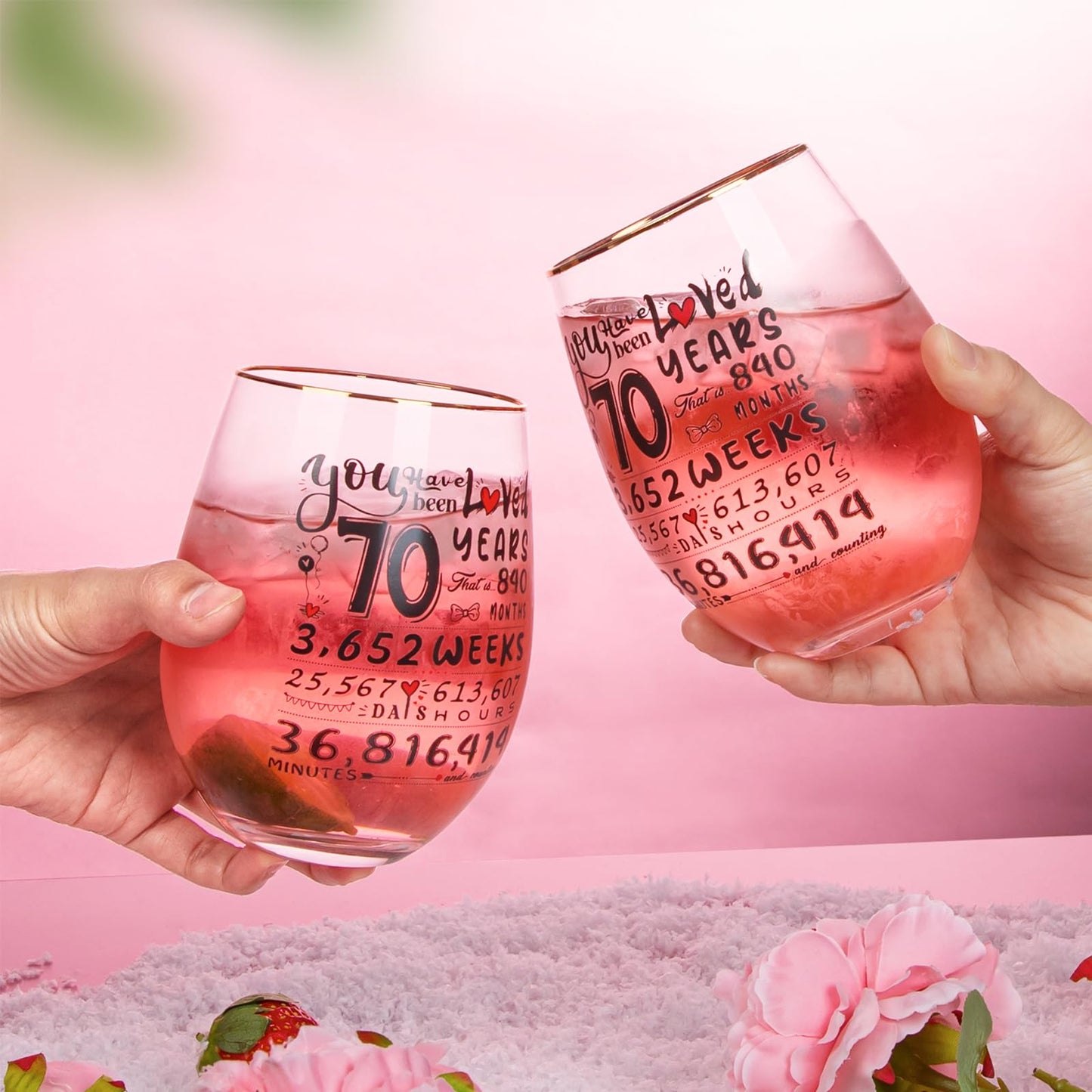 70th Birthday Gifts for Women - Funny 1955 Engraved Ideas for Friend, Sister, Mom - Decorations Present - Time Commemoration Wine Glass 18 oz