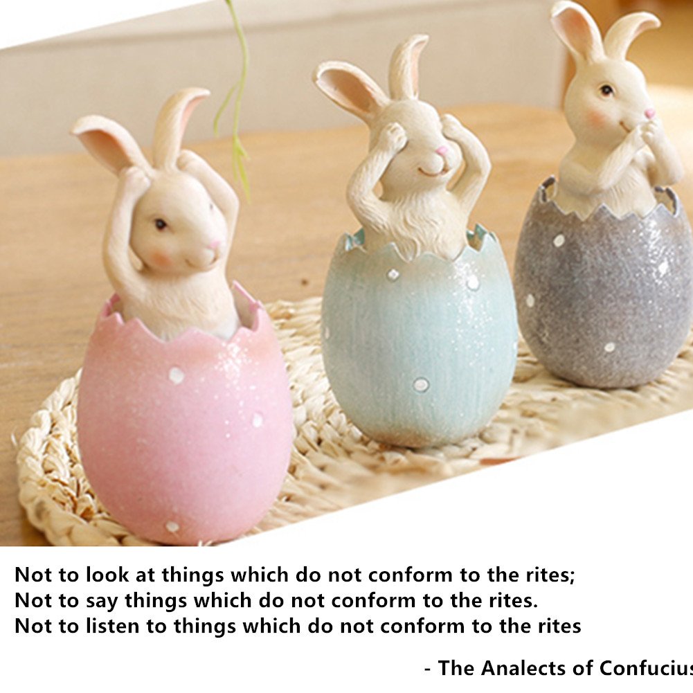 MineSign Resin Bunny Decorations Spring Easter Decors Figurines Tabletopper Accessories for Party Home Holiday (3 Rabbits)