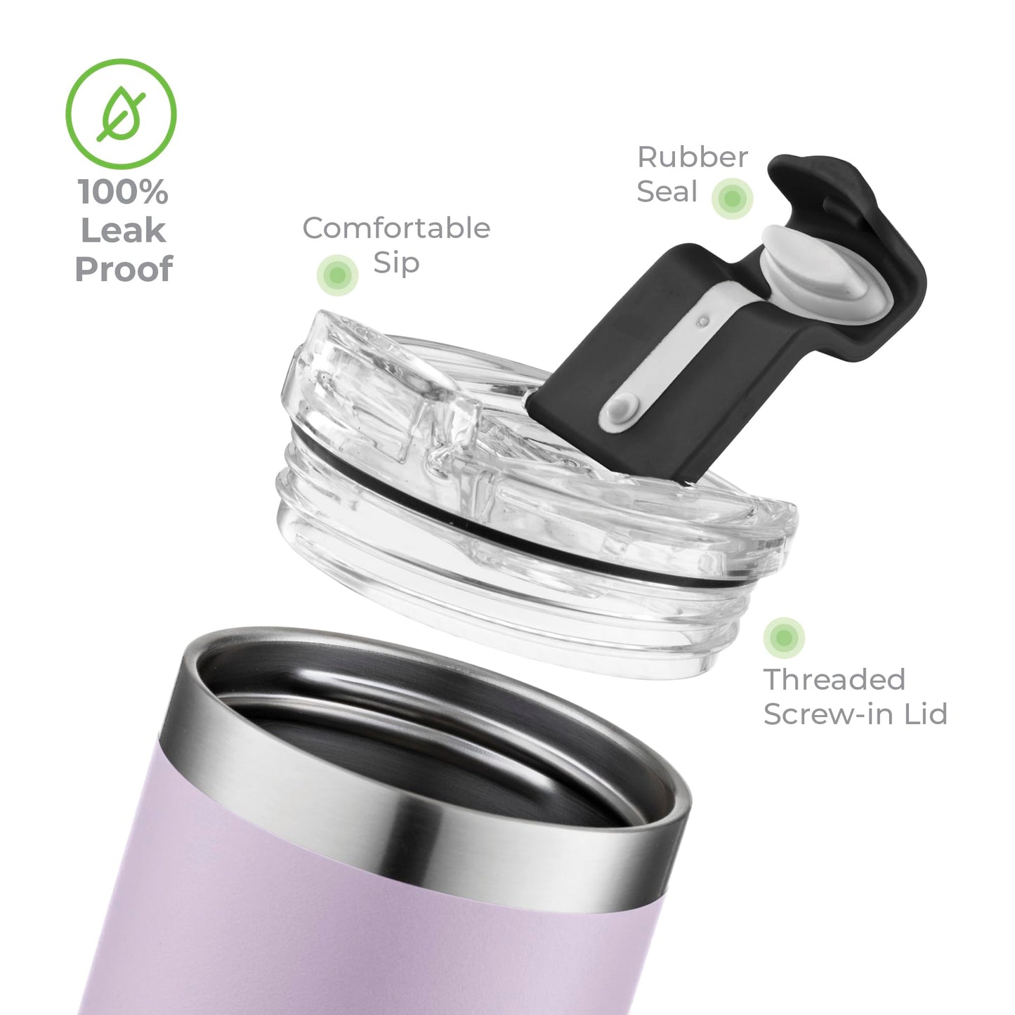 SIPX™ 18 oz Slim Insulated Tumbler with Lid & Straw – Vacuum Insulated Stainless Steel, Leakproof, Cupholder Friendly – Perfect for Iced Coffee, Water & Travel – Purple