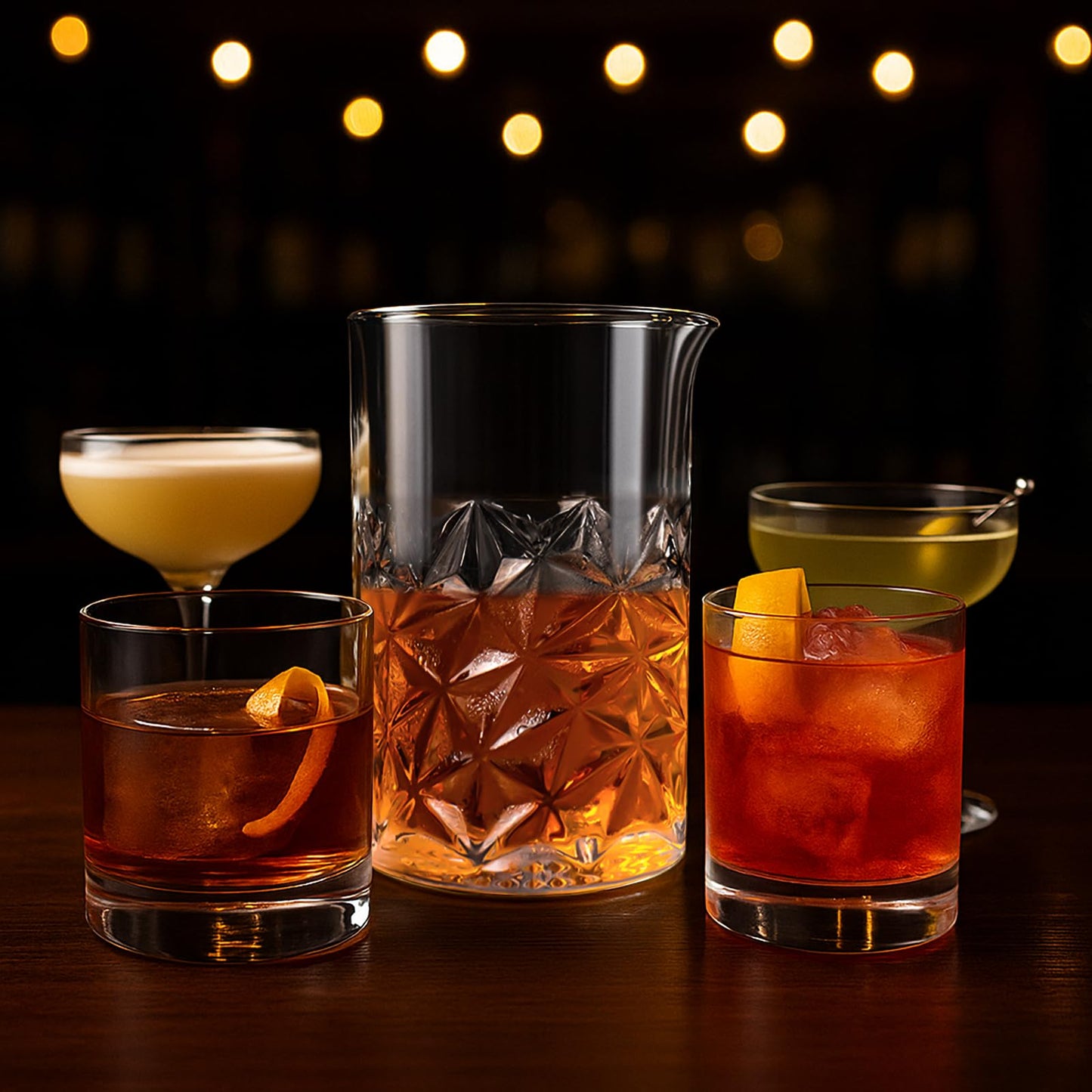 Cocktail Mixing Glass, 24 FL OZ Crystal Stirring Glass, Durable Thick Bottom Heavy Base Design, Bartender Gifts for Men, Elegant and Functional Home Barware Tools
