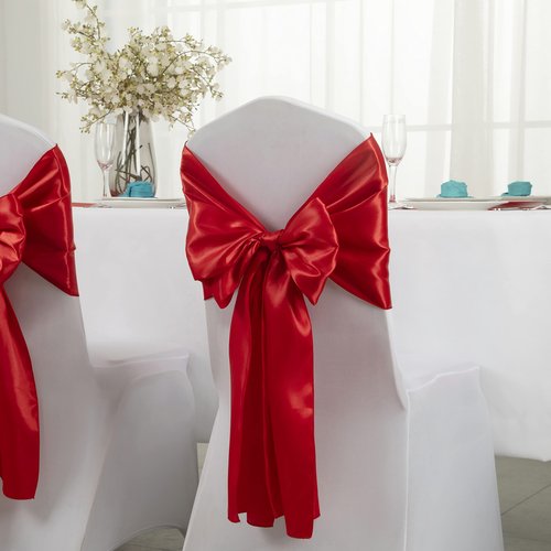 Horbaunal 2 Pack Red Satin Table Runner 12 x 108 Inch, Smooth Table Runners for Wedding Banquets Birthday Party