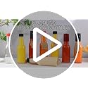 GUANENA 35 Pack 5oz Hot Sauce Bottles with Black Caps & Shrink Capsules, Clear Glass Woozy Bottles + Funnel & Twine