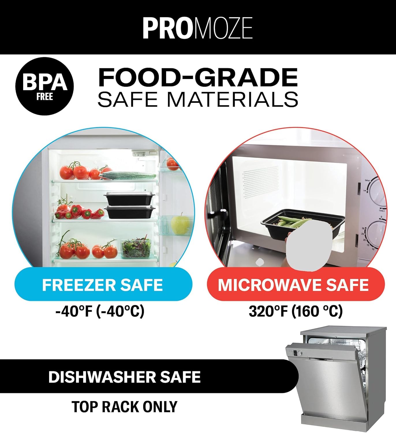 Reusable Meal Prep Containers by [Brand Name] - Microwave Safe 28 oz Food Storage with Lids | 50-Pack, BPA Free