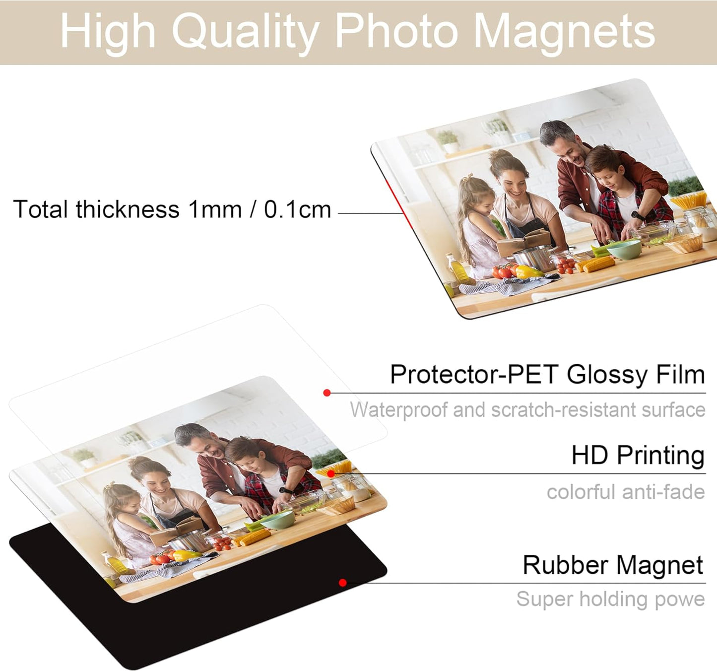 Skiennix Custom Photo Fridge Magnets - Personalized Home & Office Decor | Rectangle (1 Piece)