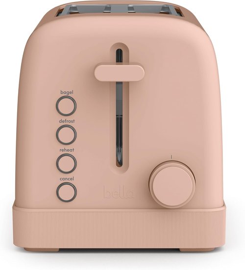 Bella 2 Slice Toaster - 6 Shade Settings, Reheat & Bagel Functions, Removable Crumb Tray, 900W - Blossom