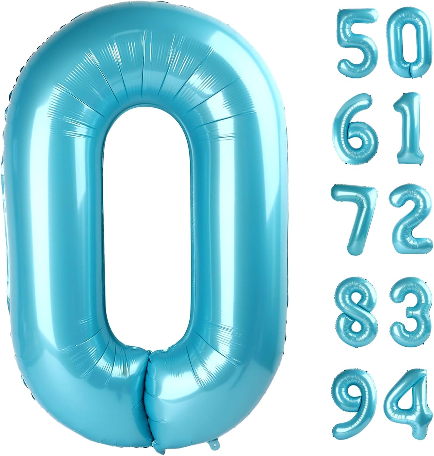 Pearlescent Blue 40-Inch Number Balloon - Perfect for Birthday Celebrations | Ideal for All Ages