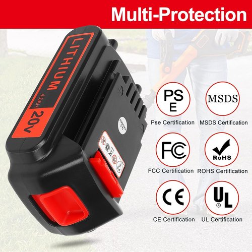 BLACK+DECKER 20V Lithium Battery - 4.0Ah Replacement for Cordless Power Tools | 2-Pack Compatible with XR Series