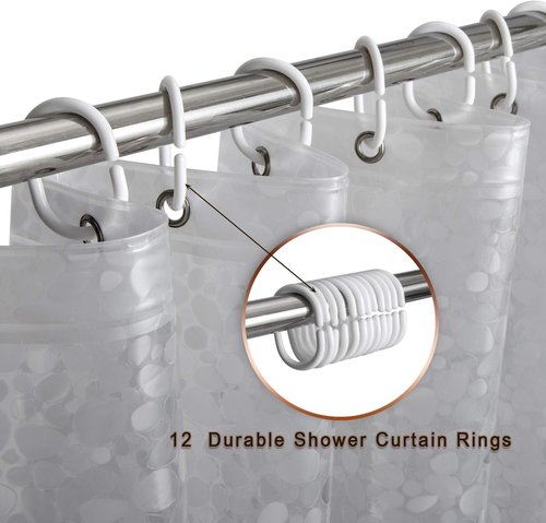 Bostofy Waterproof Shower Curtain Liner - Thick 8G EVA with Heavy-Duty Magnets | 72 x 72, 3D Pebble Pattern