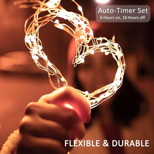 Beieverluck 100 LED Fairy Lights - 33FT Battery Operated String Lights with Remote & Timer | Waterproof for Indoor/Outdoor Use