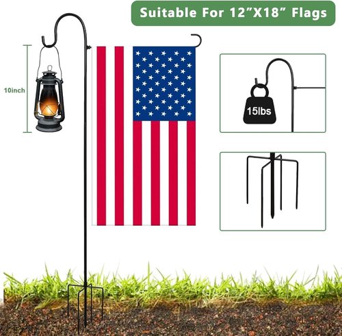 Heavy-Duty Garden Flag Stand by [Brand Name] - Sturdy Metal Frame for 12x18 Inch Flags & String Lights | Weather-Resistant Outdoor Decor