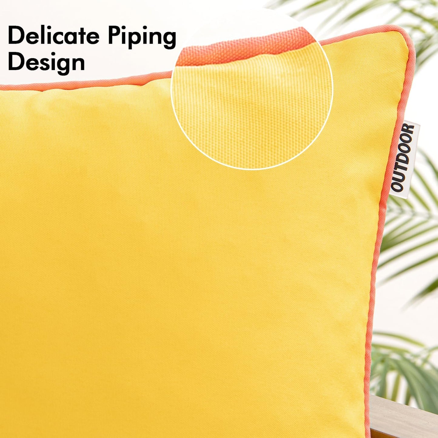MIULEE Outdoor Waterproof Throw Pillow Covers - Decorative 18x18 Inch Yellow Cushion Cases for Patio & Garden