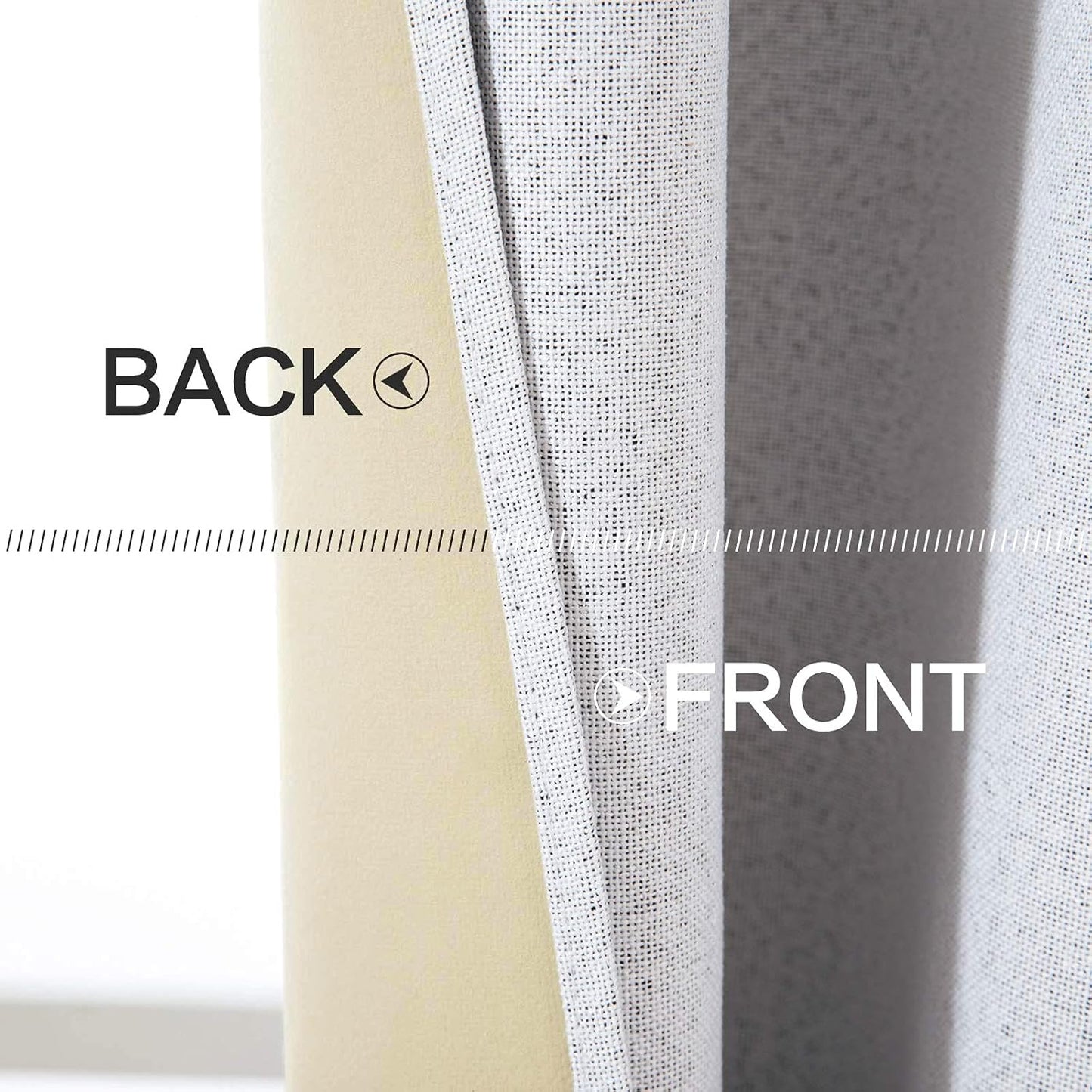 MIULEE Blackout Curtains - 100% Thermal Insulated Linen Texture Drapes | Grayish White, 52x63 Inch (2 Panels)