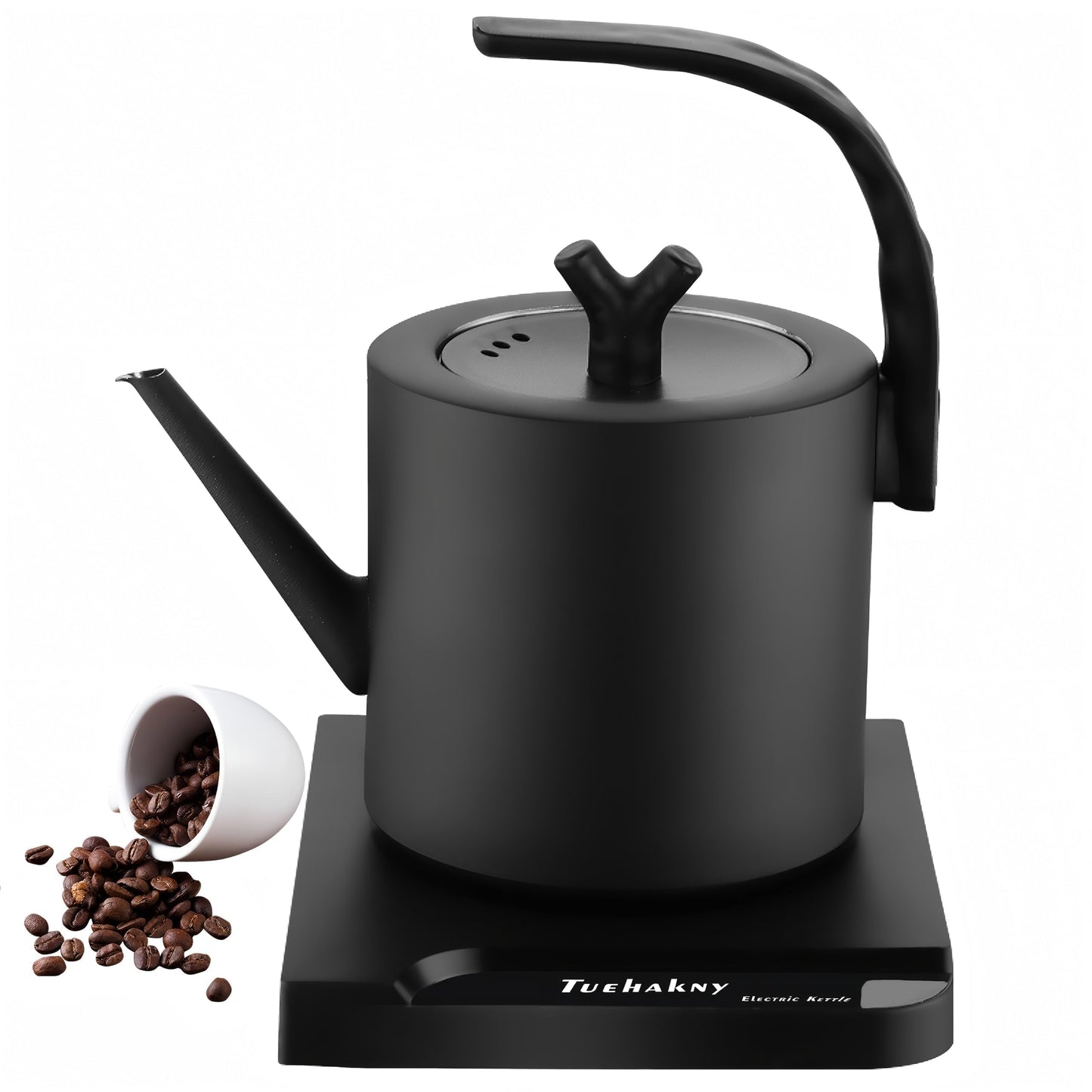 1.0L Gooseneck Electric Kettle - 304 Stainless Steel, 800W Fast Boiling with Auto Shut-Off, Precision Pour Over Kettle for Coffee & Tea, BPA-Free Matte Black Design, For Kitchen, Home, Office