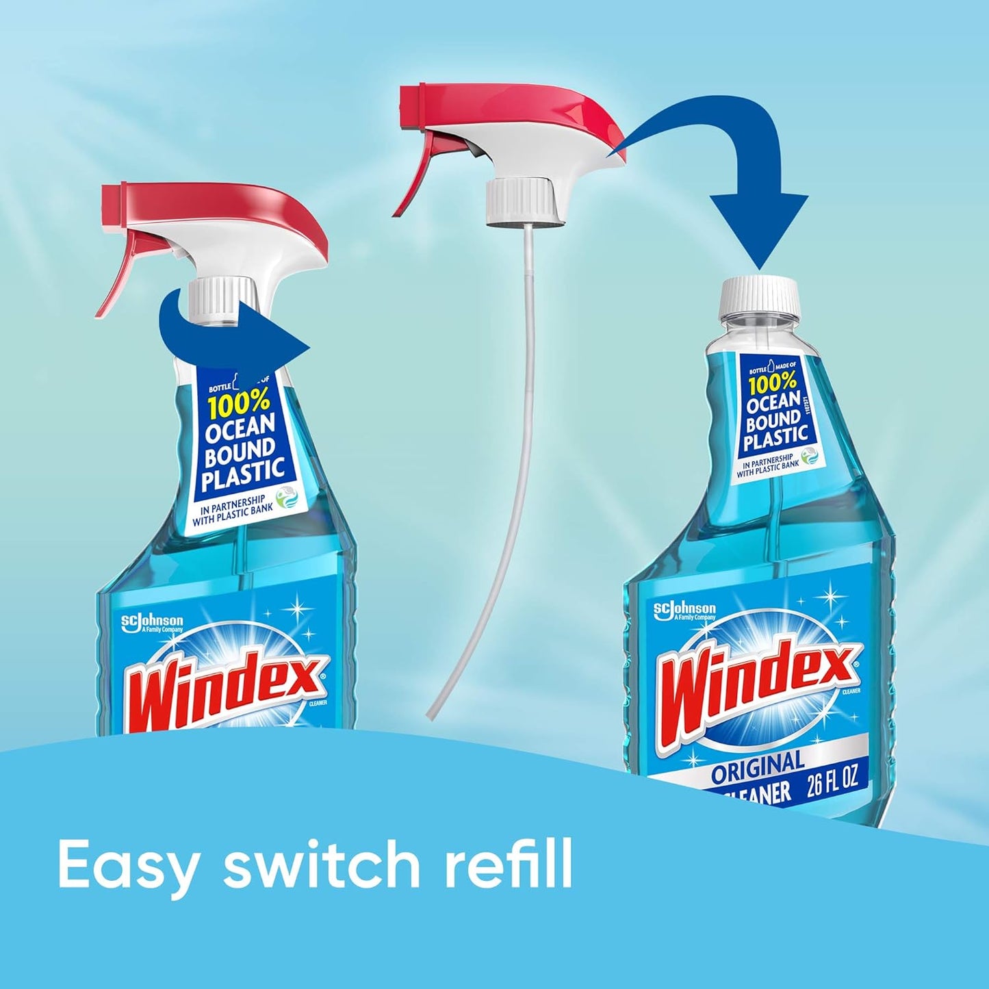 Windex Refill Bundle - 32oz Original Blue Glass Cleaner & 32oz Citrus Scent Disinfectant | Essential Household Cleaners