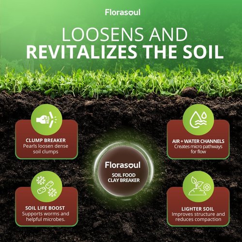 Florasoul® Clay Breaker Soil Amendment - Revitalize Heavy Clay & Compacted Soil (6.6 lbs) | Plant-Based Formula Enhances Drainage & Aeration