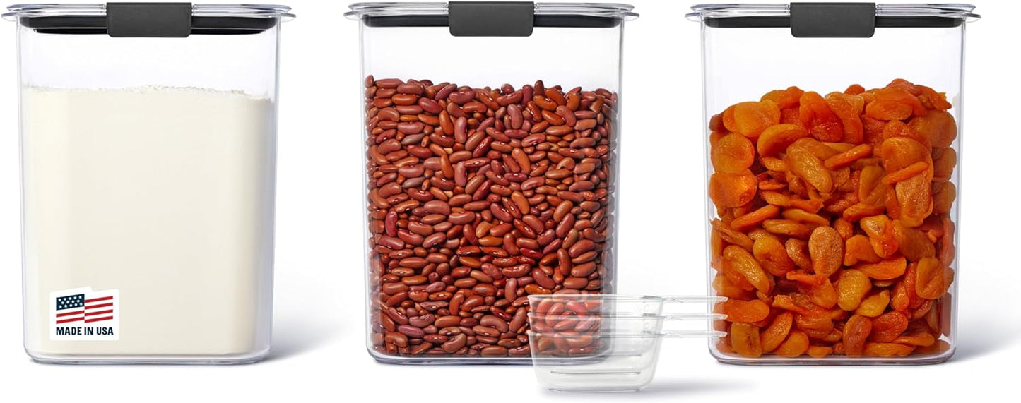 Rubbermaid Brilliance Food Storage Containers - BPA-Free, Airtight Kitchen Set | 3 Clear Containers, 16 Cups