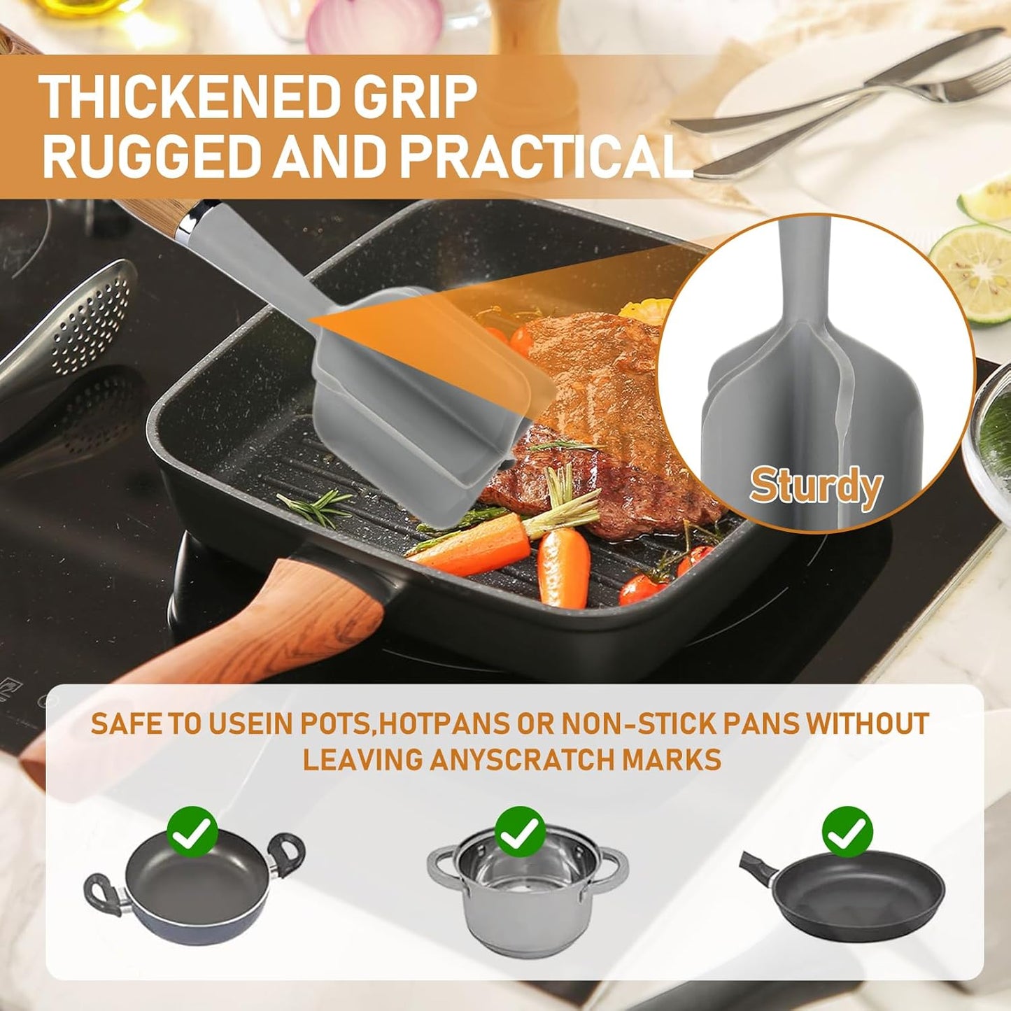 Skiennix Meat Chopper - Heat Resistant Nylon Hamburger Masher Tool for Ground Beef & Potatoes