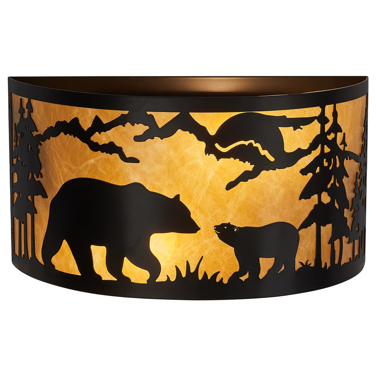 MLGB Farmhouse Bear Wall Sconces, E12 Base Rustic Industrial Wall Lights for Bedroom, Living Room, Hallway, Stairway, and Porch Lighting