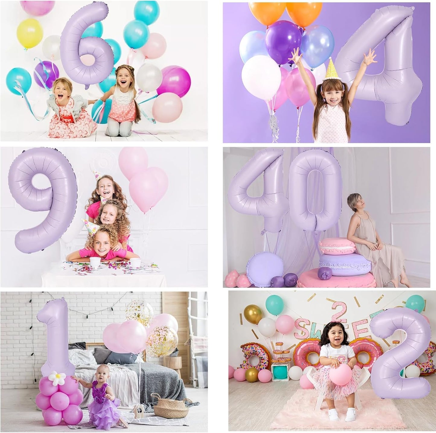 40 Inch Purple Number Balloons Light Purple 2 Balloon Matte purple Birthday Balloons 0-9 Birthday Wedding Party digital Decorations (Number 2)