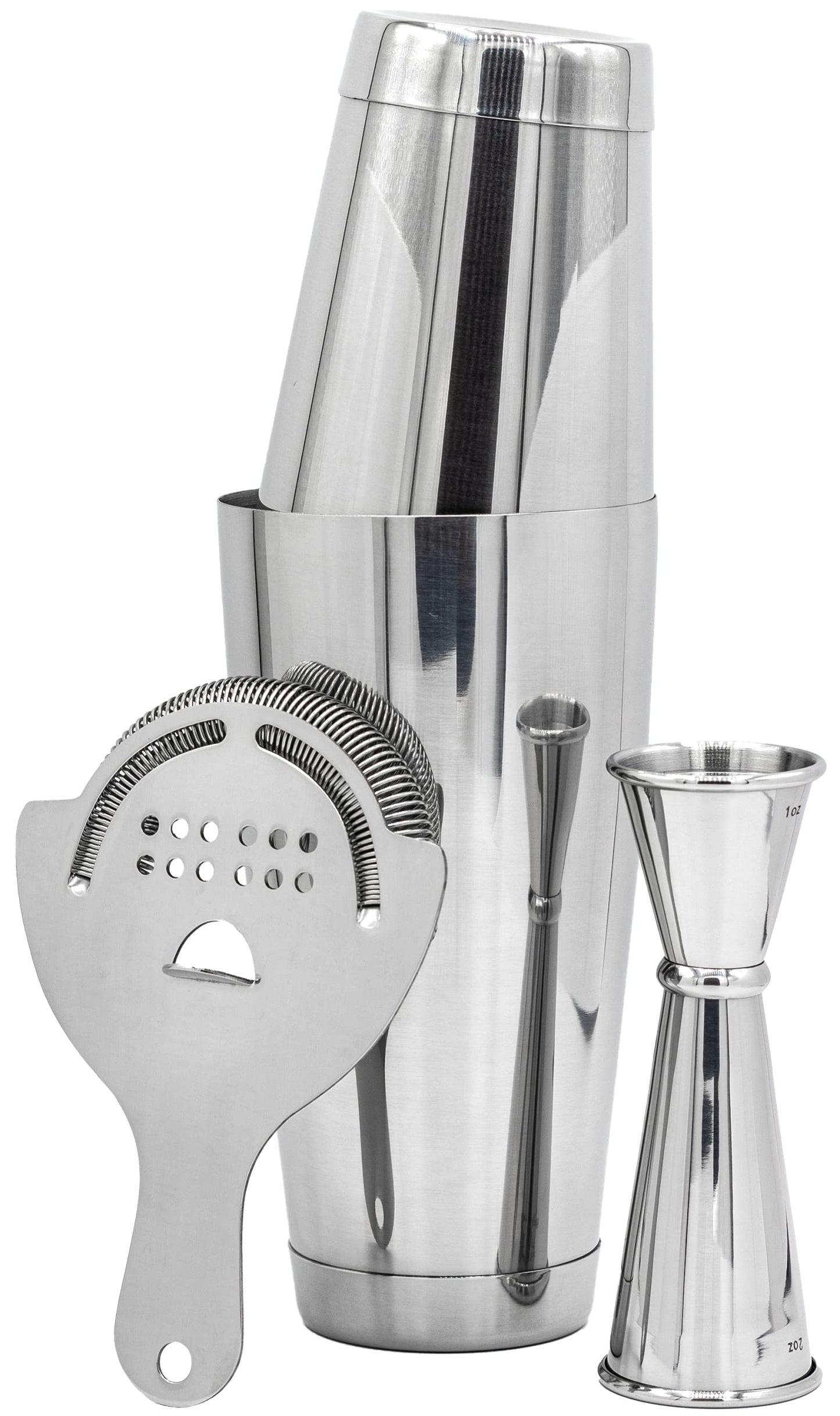 The Art of Craft Professional Cocktail Shaker Set Bartending Kit: Weighted Boston Shaker Tins, Hawthorne Strainer and Japanese Jigger