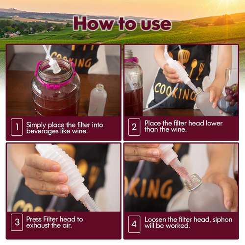GSD Wine Siphon Tube Hose Beer Siphon Pump for Wine Making Brewing, 2M/6.6FT