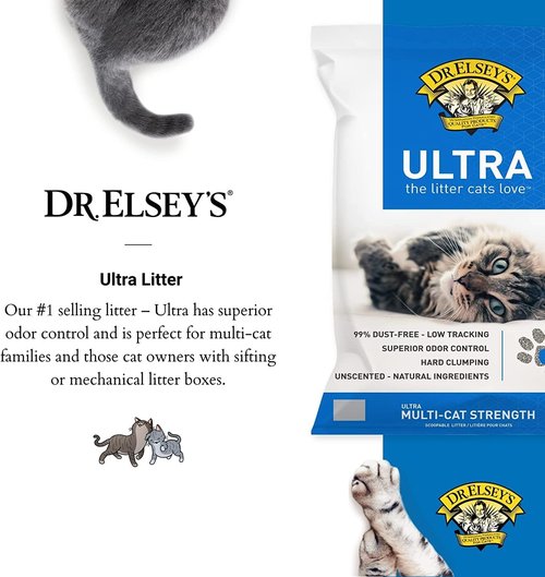 Dr. Elsey's Clumping Cat Litter - Ultra Unscented Formula | 40 lb. Bag for Odor Control