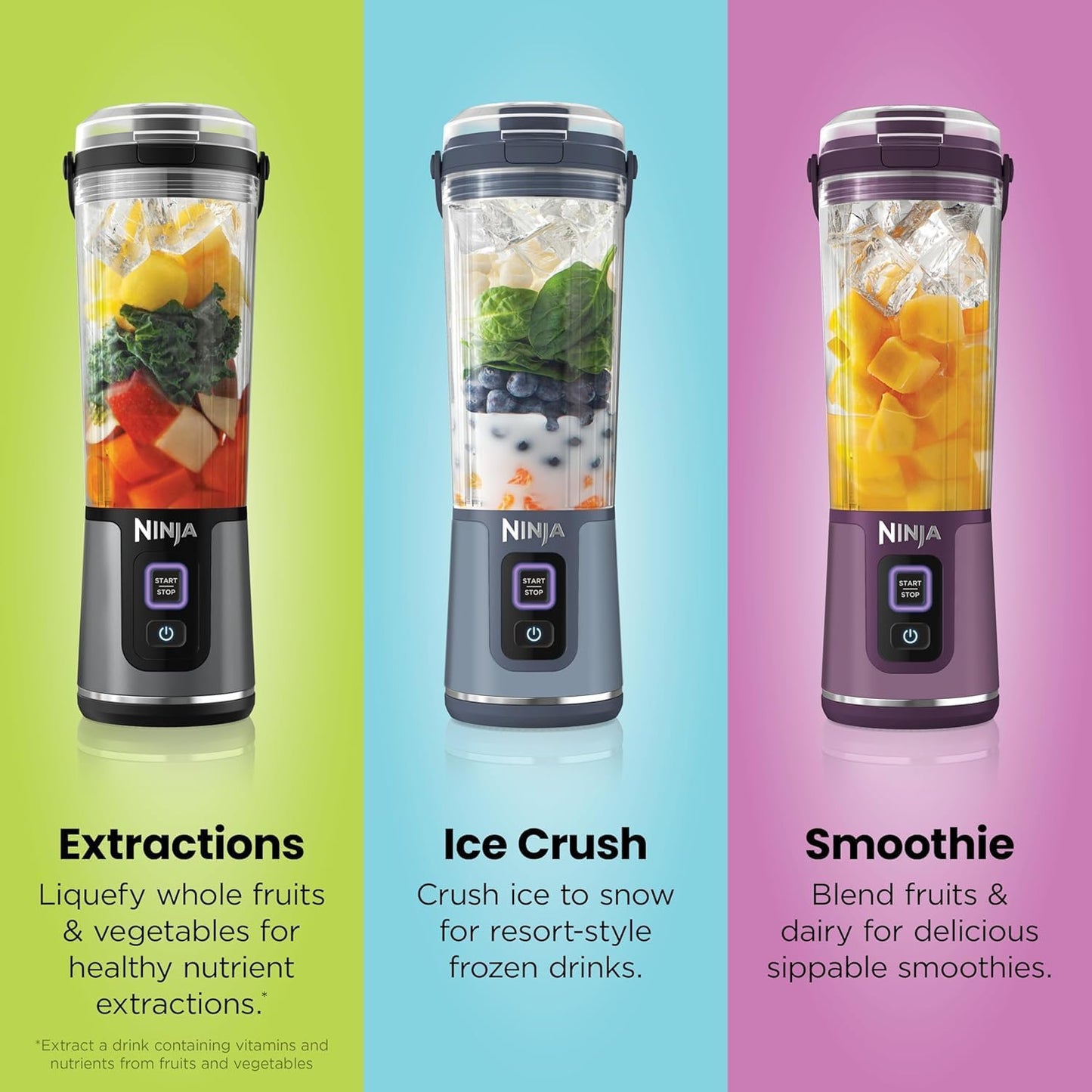 Ninja BC151PR Blast Portable Blender - Cordless 18oz Personal Blender for Smoothies & Shakes | BPA-Free, USB-C Rechargeable, Leakproof Lid