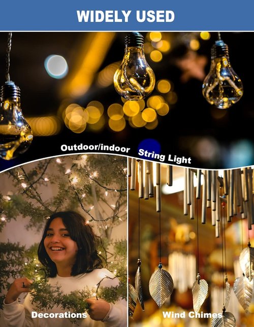 Big Outdoor Light Clips - 24 Pack Waterproof UV-Resistant String Light Hooks | Indoor/Outdoor Decoration