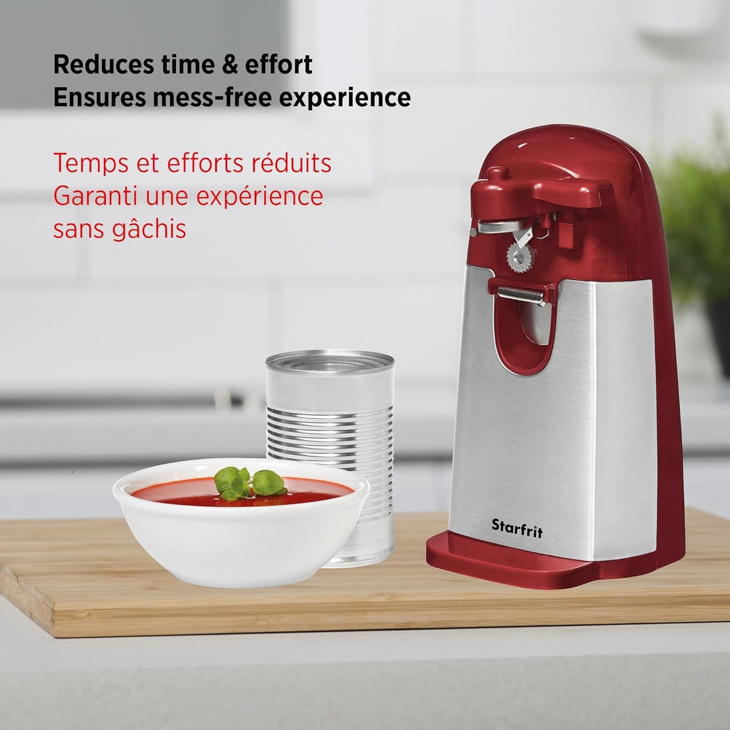 Starfrit Gourmet - MightiCan Can Opener - Safe Edge Design with Comfort Grip - Heavy Duty & Durable