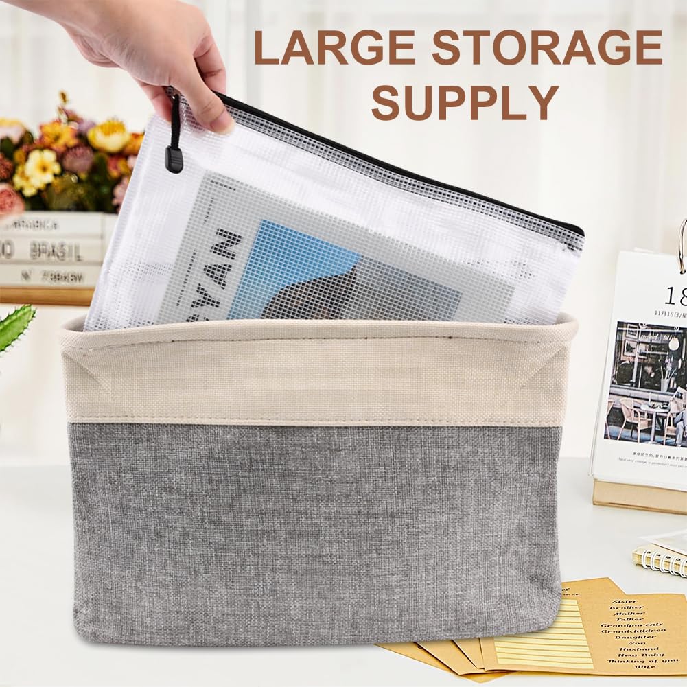 NINEFOX Board Game Storage, Board Game Organizer, with 10 Pcs Zipper Bags and 20 Sheets Writable Stickers, Suitable for Puzzle Storage, Toys, Document (1 Pack-Grey)